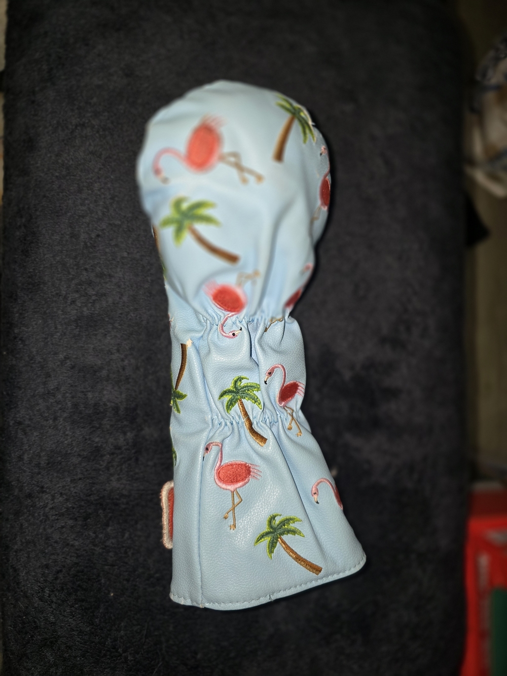 Pins & Aces Light Blue Flamingo Embroidered Headcover - Picture 2 of 5